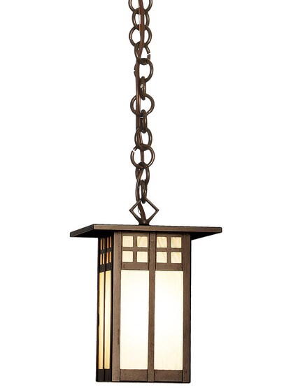 Glasgow Single Pendant in Bronze Finish with White Opalescent Glass.